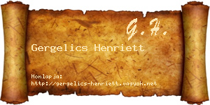 Gergelics Henriett névjegykártya